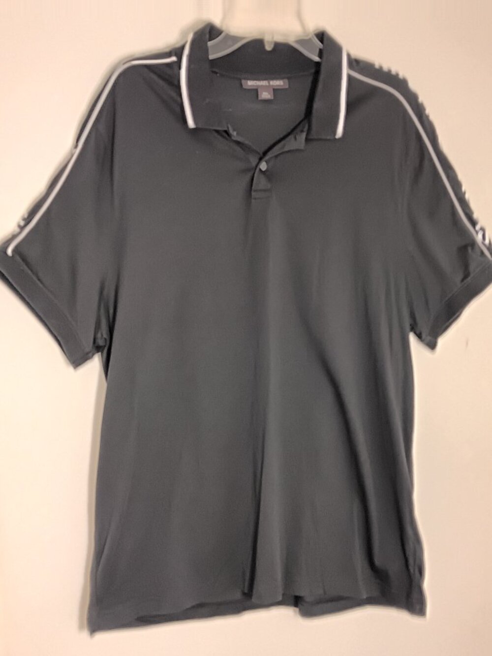Michael kors mens 2XL polo shirt logo sleeve white piping 100% cotton